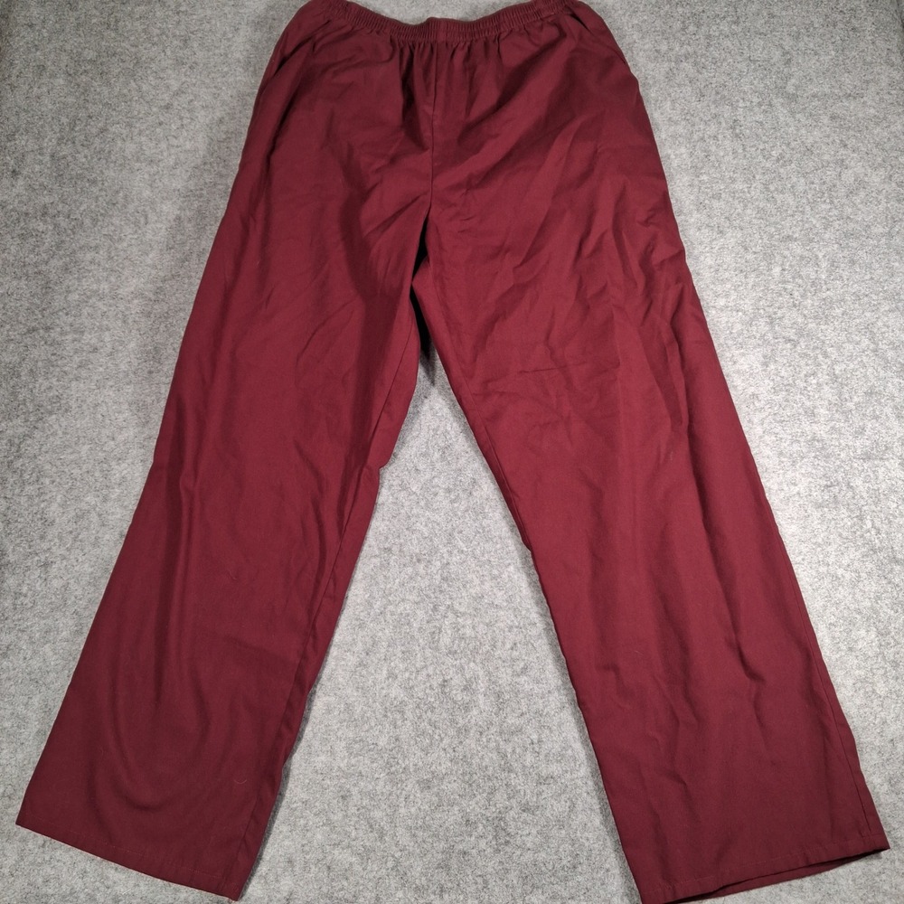 SB Scrubs Pants Unisex Large Burgundy Style 932 Elastic Waist Medical Bottoms‎